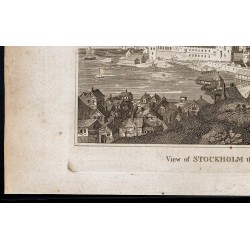Gravure de 1800 - Vue de Stockholm en Suède - 4