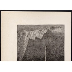 Gravure de 1880 - La cascade de Multanomah - 2