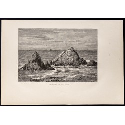 Gravure de 1880 - Seal Rock à San Francisco - 1