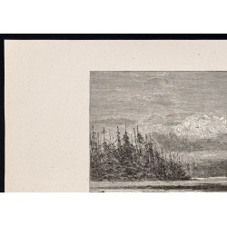 Gravure de 1880 - Willamette Falls en Oregon - 2
