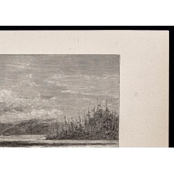 Gravure de 1880 - Willamette Falls en Oregon - 3