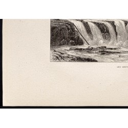 Gravure de 1880 - Willamette Falls en Oregon - 4