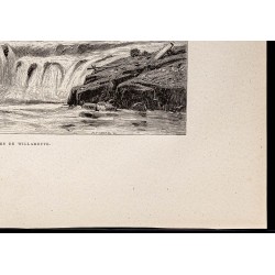 Gravure de 1880 - Willamette Falls en Oregon - 5