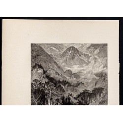 Gravure de 1880 - Les rocheuses - 2