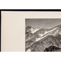 Gravure de 1880 - Les montagnes de neige - 2