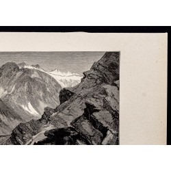 Gravure de 1880 - Les montagnes de neige - 3