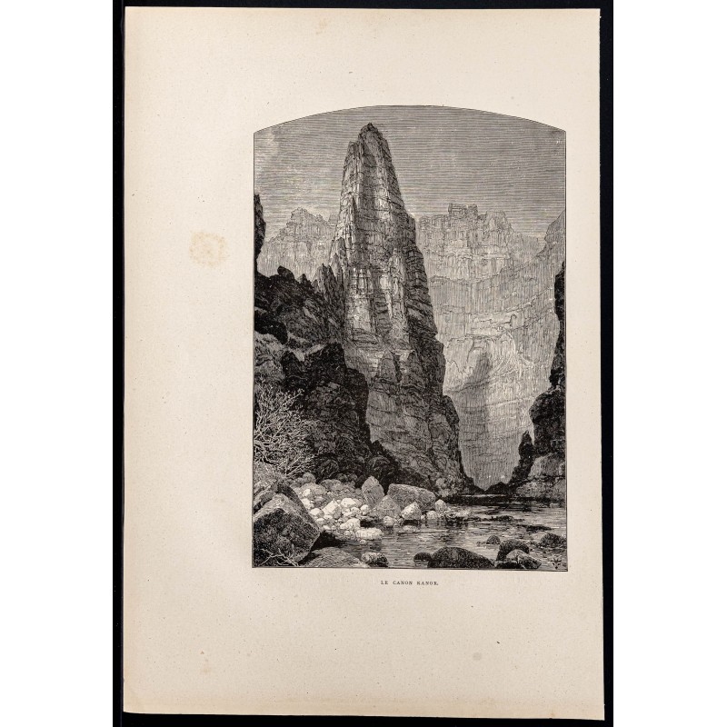 Gravure de 1880 - Canyon du Colorado - 1