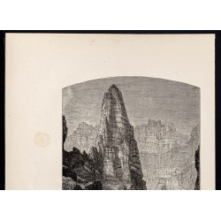 Gravure de 1880 - Canyon du Colorado - 2