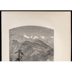 Gravure de 1880 - Les cimes des sierras - 2