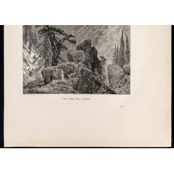 Gravure de 1880 - Les cimes des sierras - 3