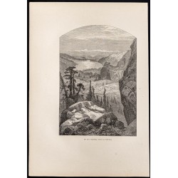 Gravure de 1880 - Lac Donner en Californie - 1