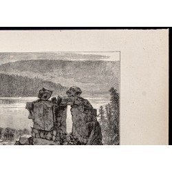 Gravure de 1880 - Devil's Lake dans le Wisconsin - 3