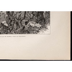 Gravure de 1880 - Devil's Lake dans le Wisconsin - 5