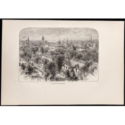 Gravure de 1880 - La ville de Milwaukee - 1