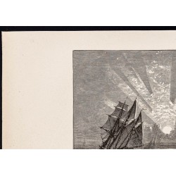 Gravure de 1880 - Le lac Michigan - 2