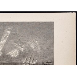 Gravure de 1880 - Le lac Michigan - 3