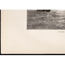 Gravure de 1880 - Le lac Michigan - 4