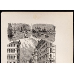 Gravure de 1880 - Ville de Chicago - 2