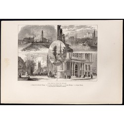 Gravure de 1880 - Ville de Chicago - 1