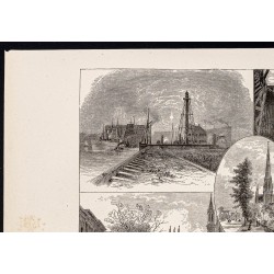 Gravure de 1880 - Ville de Chicago - 2