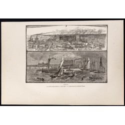 Gravure de 1880 - Ville de Chicago - 1