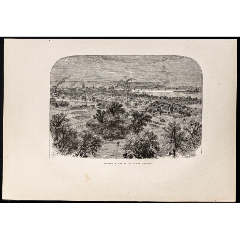 Gravure de 1880 - Louisville dans le Kentucky - 1