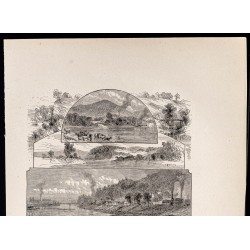 Gravure de 1880 - Rivière Ohio vers Cincinnati - 2