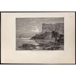Gravure de 1880 - Maiden rock sur le lake Pepin - 1