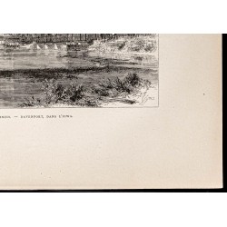Gravure de 1880 - Rock Island et Davenport - 5