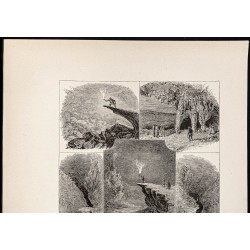 Gravure de 1880 - Mammoth Cave dans le Kentucky - 2