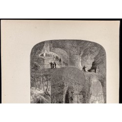 Gravure de 1880 - Mammoth Cave dans le Kentucky - 2