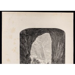 Gravure de 1880 - Natural Bridge en Virginie - 2