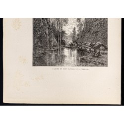 Gravure de 1880 - Natural Bridge en Virginie - 3
