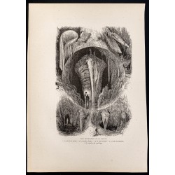 Gravure de 1880 - Grand Caverns à Shenandoah - 1
