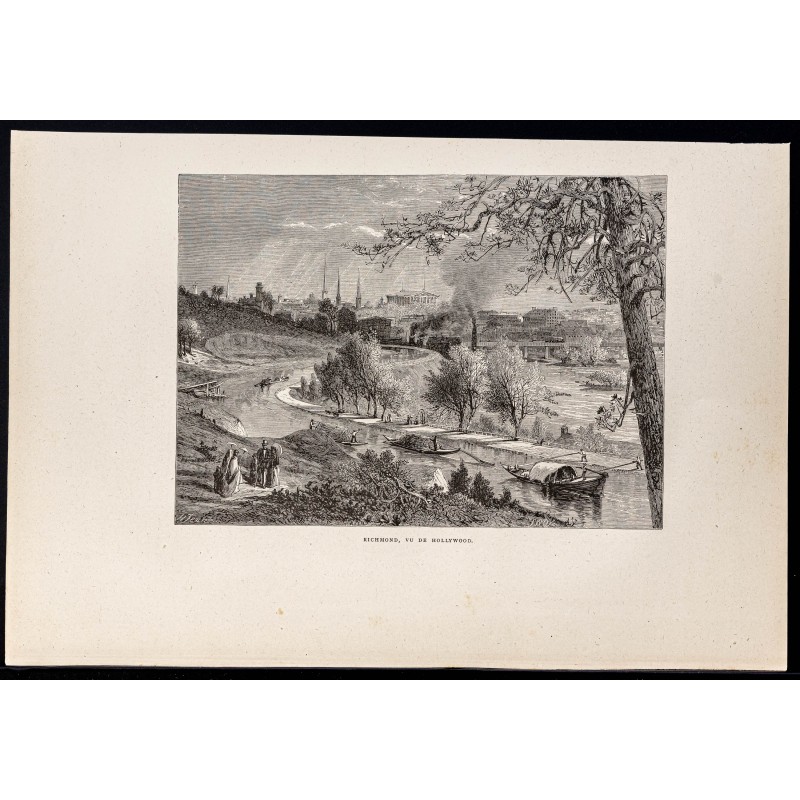 Gravure de 1880 - Richmond en Virginie - 1