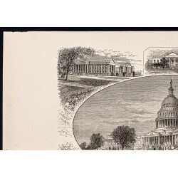 Gravure de 1880 - Les monuments de Washington - 2