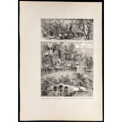 Gravure de 1880 - Vues du Maryland - 1