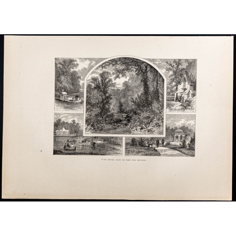Gravure de 1880 - Druid Hill Park à Baltimore - 1