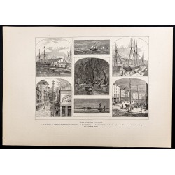 Gravure de 1880 - Baltimore dans le Maryland - 1