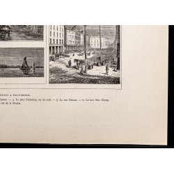 Gravure de 1880 - Baltimore dans le Maryland - 5