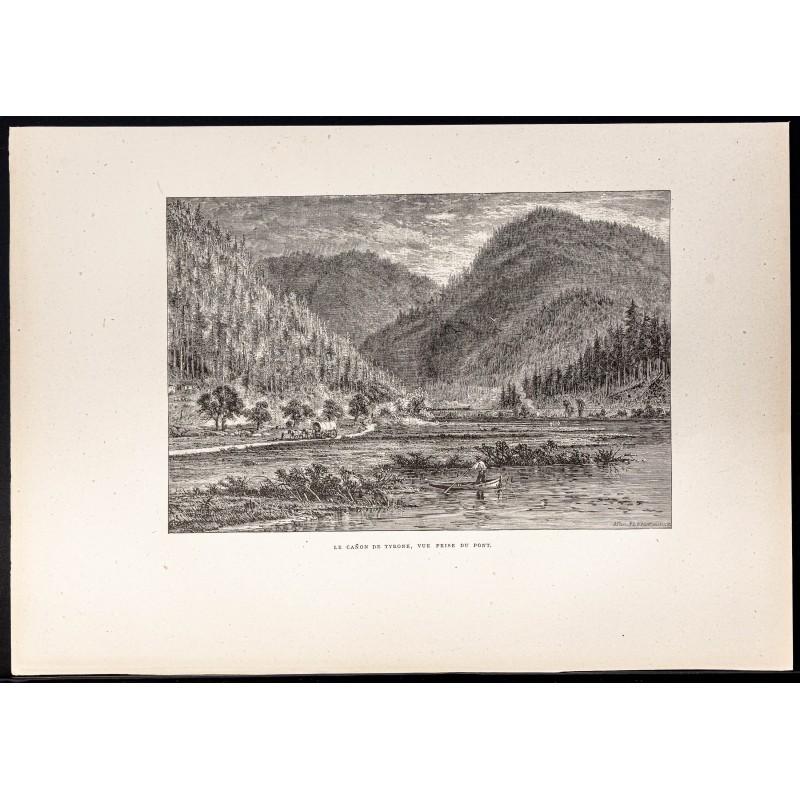Gravure de 1880 - Canyon de Tyrone - 1
