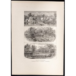 Gravure de 1880 - Wissahickon en Pennsylvanie - 1