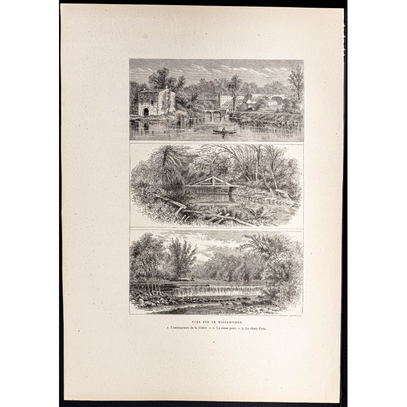 Gravure de 1880 - Wissahickon en Pennsylvanie - 1