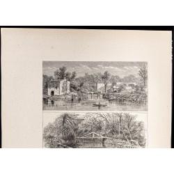 Gravure de 1880 - Wissahickon en Pennsylvanie - 2