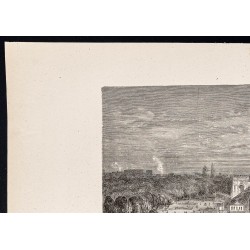Gravure de 1880 - Fairmount à Philadelphie - 2