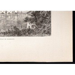 Gravure de 1880 - Fairmount à Philadelphie - 5