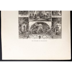 Gravure de 1880 - Fontaines de Philadelphie - 3