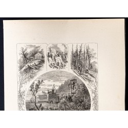 Gravure de 1880 - Fleuve Susquehanna - 2