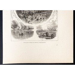Gravure de 1880 - Fleuve Susquehanna - 3
