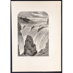 Gravure de 1880 - Passaic Falls à Perterson - 1